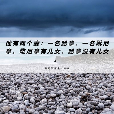 Picture 06 - 撒 母 耳 记 上 1:2 CUVS - 他 有 两 个 妻 ： 一 名 哈 拿 ， 一 - Bible Verse Picture