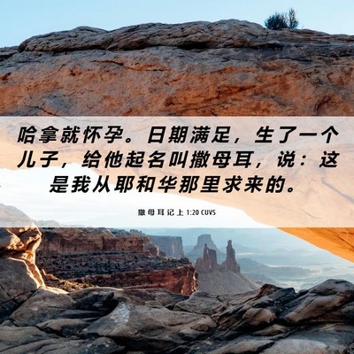 Picture 06 - 撒 母 耳 记 上 1:20 CUVS - 哈 拿 就 怀 孕 。 日 期 满 足 ， 生 - Bible Verse Picture