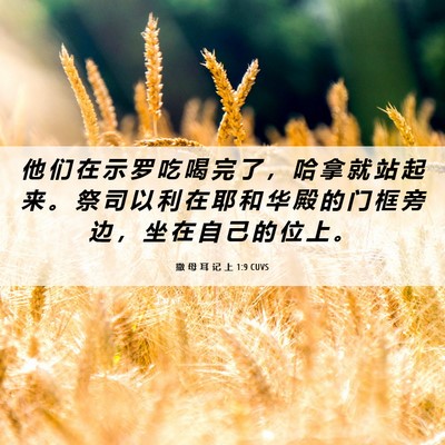Picture 06 - 撒 母 耳 记 上 1:9 CUVS - 他 们 在 示 罗 吃 喝 完 了 ， 哈 拿 - Bible Verse Picture