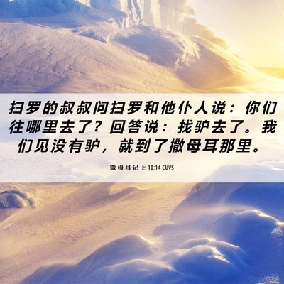 Picture 06 - 撒 母 耳 记 上 10:14 CUVS - 扫 罗 的 叔 叔 问 扫 罗 和 他 仆 人 - Bible Verse Picture