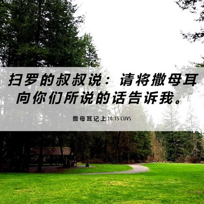 Picture 06 - 撒 母 耳 记 上 10:15 CUVS - 扫 罗 的 叔 叔 说 ： 请 将 撒 母 耳 - Bible Verse Picture
