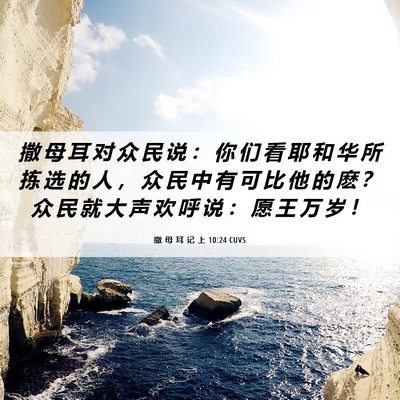 Picture 06 - 撒 母 耳 记 上 10:24 CUVS - 撒 母 耳 对 众 民 说 ： 你 们 看 耶 - Bible Verse Picture