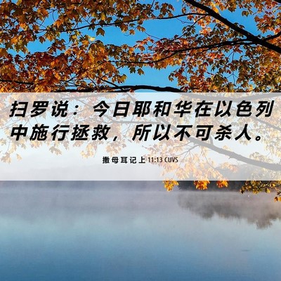 Picture 06 - 撒 母 耳 记 上 11:13 CUVS - 扫 罗 说 ： 今 日 耶 和 华 在 以 色 - Bible Verse Picture