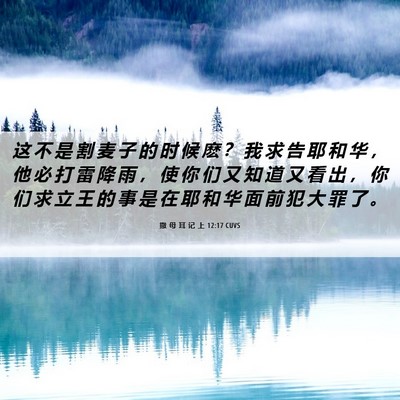 Picture 06 - 撒 母 耳 记 上 12:17 CUVS - 这 不 是 割 麦 子 的 时 候 麽 ？ 我 - Bible Verse Picture