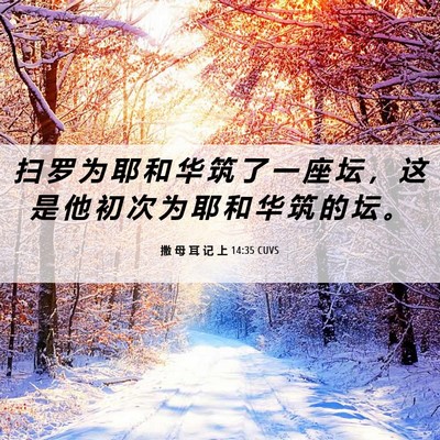Picture 06 - 撒 母 耳 记 上 14:35 CUVS - 扫 罗 为 耶 和 华 筑 了 一 座 坛 ， - Bible Verse Picture