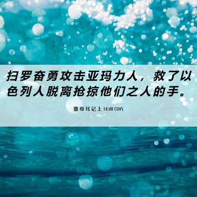 Picture 06 - 撒 母 耳 记 上 14:48 CUVS - 扫 罗 奋 勇 攻 击 亚 玛 力 人 ， 救 - Bible Verse Picture