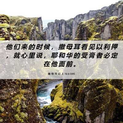 Picture 06 - 撒 母 耳 记 上 16:6 CUVS - 他 们 来 的 时 候 ， 撒 母 耳 看 见 - Bible Verse Picture