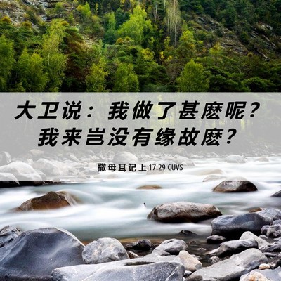 Picture 06 - 撒 母 耳 记 上 17:29 CUVS - 大 卫 说 ： 我 做 了 甚 麽 呢 ？ 我 - Bible Verse Picture
