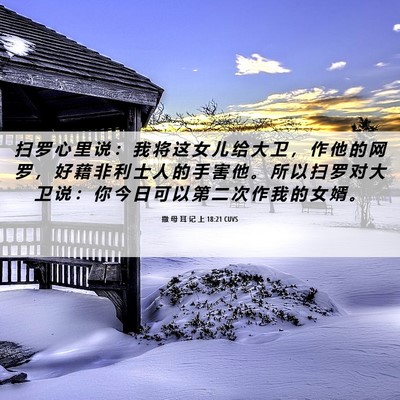 Picture 06 - 撒 母 耳 记 上 18:21 CUVS - 扫 罗 心 里 说 ： 我 将 这 女 儿 给 - Bible Verse Picture
