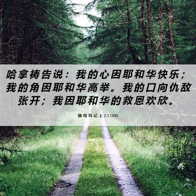 Picture 06 - 撒 母 耳 记 上 2:1 CUVS - 哈 拿 祷 告 说 ： 我 的 心 因 耶 和 - Bible Verse Picture