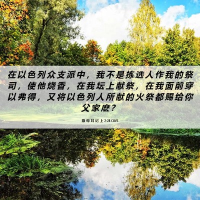 Picture 06 - 撒 母 耳 记 上 2:28 CUVS - 在 以 色 列 众 支 派 中 ， 我 不 是 - Bible Verse Picture