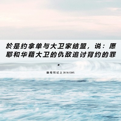 Picture 06 - 撒 母 耳 记 上 20:16 CUVS - 於 是 约 拿 单 与 大 卫 家 结 盟 ， - Bible Verse Picture