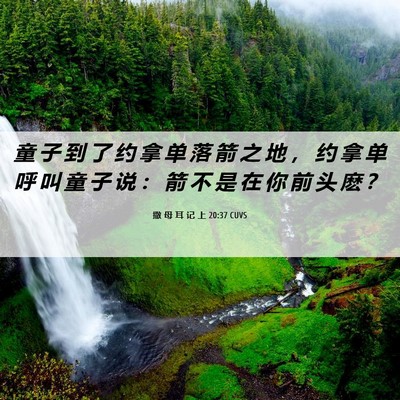 Picture 06 - 撒 母 耳 记 上 20:37 CUVS - 童 子 到 了 约 拿 单 落 箭 之 地 ， - Bible Verse Picture