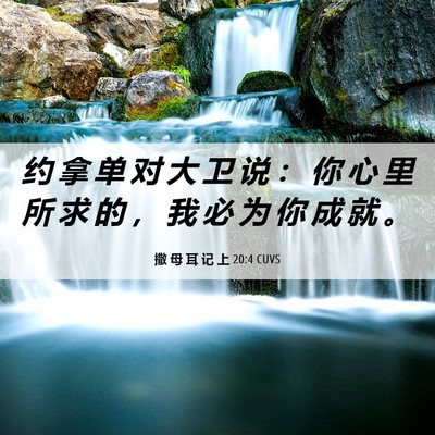 Picture 06 - 撒 母 耳 记 上 20:4 CUVS - 约 拿 单 对 大 卫 说 ： 你 心 里 所 - Bible Verse Picture