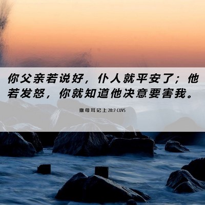 Picture 06 - 撒 母 耳 记 上 20:7 CUVS - 你 父 亲 若 说 好 ， 仆 人 就 平 安 - Bible Verse Picture