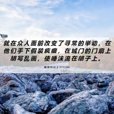 Picture 06 - 撒 母 耳 记 上 21:13 CUVS - 就 在 众 人 面 前 改 变 了 寻 常 的 - Bible Verse Picture