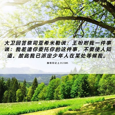 Picture 06 - 撒 母 耳 记 上 21:2 CUVS - 大 卫 回 答 祭 司 亚 希 米 勒 说 ： - Bible Verse Picture