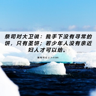 Picture 06 - 撒 母 耳 记 上 21:4 CUVS - 祭 司 对 大 卫 说 ： 我 手 下 没 有 - Bible Verse Picture