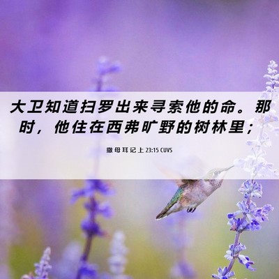 Picture 06 - 撒 母 耳 记 上 23:15 CUVS - 大 卫 知 道 扫 罗 出 来 寻 索 他 的 - Bible Verse Picture