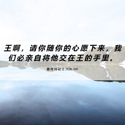 Picture 06 - 撒 母 耳 记 上 23:20 CUVS - 王 啊 ， 请 你 随 你 的 心 愿 下 来 - Bible Verse Picture