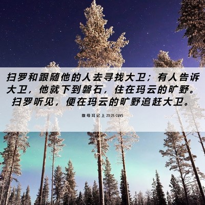 Picture 06 - 撒 母 耳 记 上 23:25 CUVS - 扫 罗 和 跟 随 他 的 人 去 寻 找 大 - Bible Verse Picture