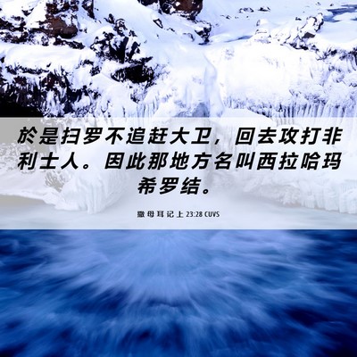 Picture 06 - 撒 母 耳 记 上 23:28 CUVS - 於 是 扫 罗 不 追 赶 大 卫 ， 回 去 - Bible Verse Picture