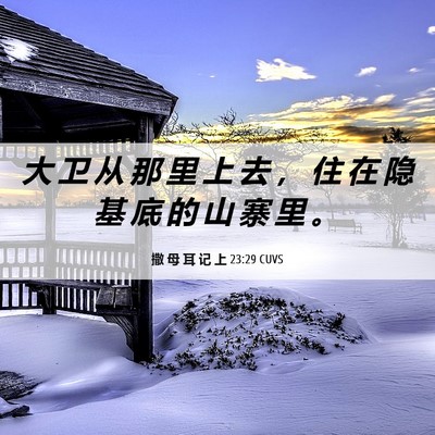 Picture 06 - 撒 母 耳 记 上 23:29 CUVS - 大 卫 从 那 里 上 去 ， 住 在 隐 基 - Bible Verse Picture