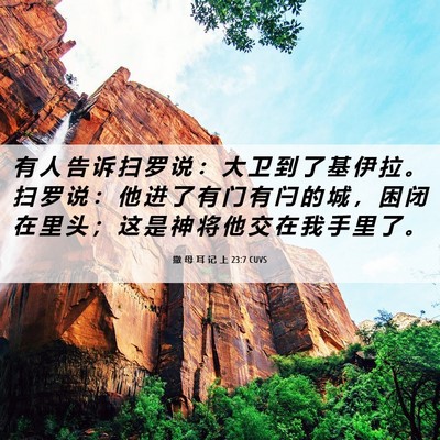 Picture 06 - 撒 母 耳 记 上 23:7 CUVS - 有 人 告 诉 扫 罗 说 ： 大 卫 到 了 - Bible Verse Picture