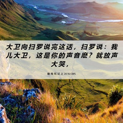 Picture 06 - 撒 母 耳 记 上 24:16 CUVS - 大 卫 向 扫 罗 说 完 这 话 ， 扫 罗 - Bible Verse Picture