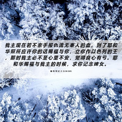 Picture 06 - 撒 母 耳 记 上 25:30 CUVS - 我 主 现 在 若 不 亲 手 报 仇 流 无 - Bible Verse Picture
