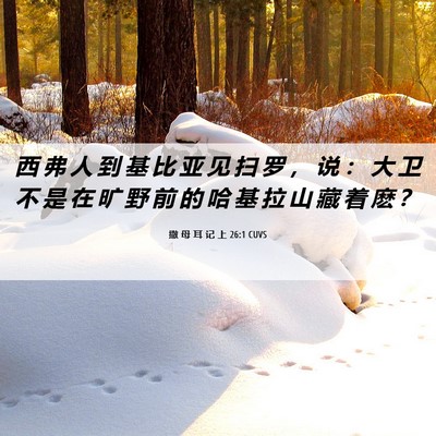 Picture 06 - 撒 母 耳 记 上 26:1 CUVS - 西 弗 人 到 基 比 亚 见 扫 罗 ， 说 - Bible Verse Picture