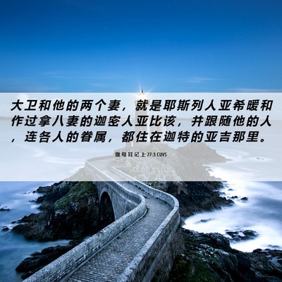 Picture 06 - 撒 母 耳 记 上 27:3 CUVS - 大 卫 和 他 的 两 个 妻 ， 就 是 耶 - Bible Verse Picture
