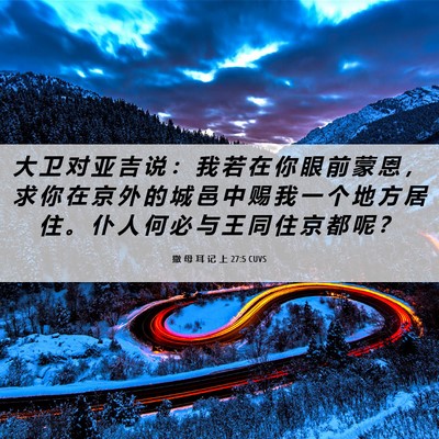 Picture 06 - 撒 母 耳 记 上 27:5 CUVS - 大 卫 对 亚 吉 说 ： 我 若 在 你 眼 - Bible Verse Picture