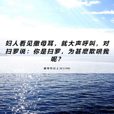 Picture 06 - 撒 母 耳 记 上 28:12 CUVS - 妇 人 看 见 撒 母 耳 ， 就 大 声 呼 - Bible Verse Picture