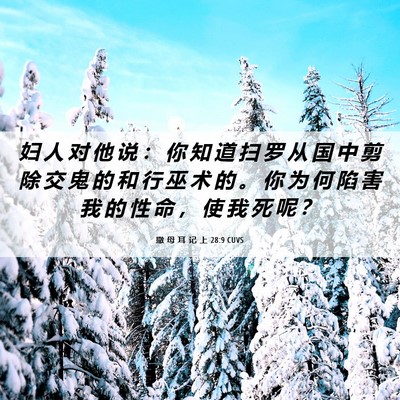 Picture 06 - 撒 母 耳 记 上 28:9 CUVS - 妇 人 对 他 说 ： 你 知 道 扫 罗 从 - Bible Verse Picture