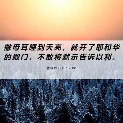 Picture 06 - 撒 母 耳 记 上 3:15 CUVS - 撒 母 耳 睡 到 天 亮 ， 就 开 了 耶 - Bible Verse Picture