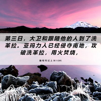 Picture 06 - 撒 母 耳 记 上 30:1 CUVS - 第 三 日 ， 大 卫 和 跟 随 他 的 人 - Bible Verse Picture