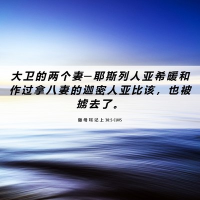 Picture 06 - 撒 母 耳 记 上 30:5 CUVS - 大 卫 的 两 个 妻 ─ 耶 斯 列 人 亚 - Bible Verse Picture