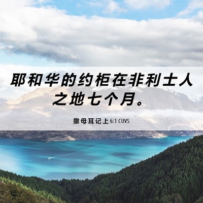 Picture 06 - 撒 母 耳 记 上 6:1 CUVS - 耶 和 华 的 约 柜 在 非 利 士 人 之 - Bible Verse Picture