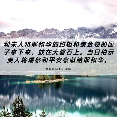 Picture 06 - 撒 母 耳 记 上 6:15 CUVS - 利 未 人 将 耶 和 华 的 约 柜 和 装 - Bible Verse Picture