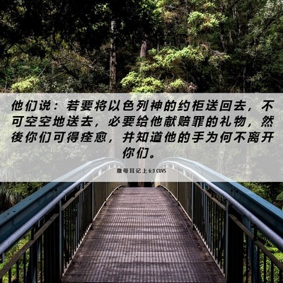 Picture 06 - 撒 母 耳 记 上 6:3 CUVS - 他 们 说 ： 若 要 将 以 色 列 神 的 - Bible Verse Picture