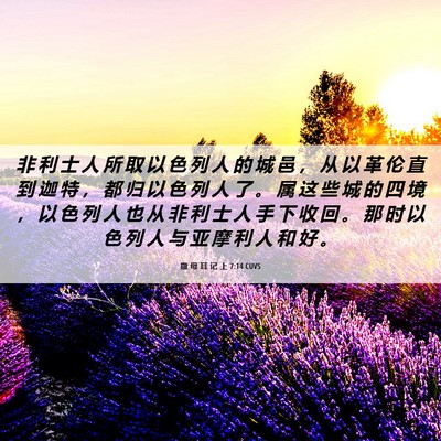 Picture 06 - 撒 母 耳 记 上 7:14 CUVS - 非 利 士 人 所 取 以 色 列 人 的 城 - Bible Verse Picture