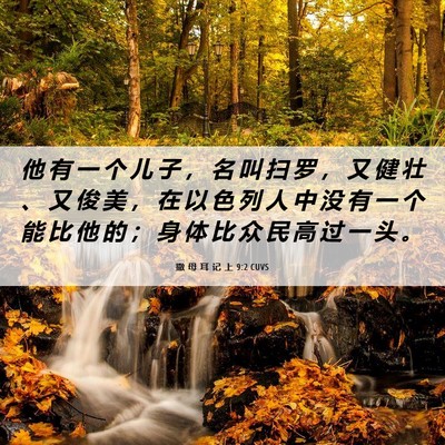 Picture 06 - 撒 母 耳 记 上 9:2 CUVS - 他 有 一 个 儿 子 ， 名 叫 扫 罗 ， - Bible Verse Picture