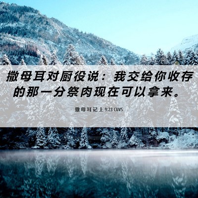 Picture 06 - 撒 母 耳 记 上 9:23 CUVS - 撒 母 耳 对 厨 役 说 ： 我 交 给 你 - Bible Verse Picture
