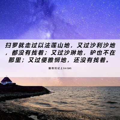 Picture 06 - 撒 母 耳 记 上 9:4 CUVS - 扫 罗 就 走 过 以 法 莲 山 地 ， 又 - Bible Verse Picture