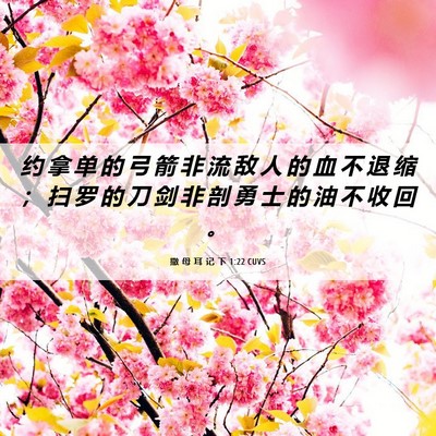 Picture 06 - 撒 母 耳 记 下 1:22 CUVS - 约 拿 单 的 弓 箭 非 流 敌 人 的 血 - Bible Verse Picture