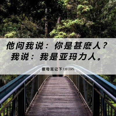 Picture 06 - 撒 母 耳 记 下 1:8 CUVS - 他 问 我 说 ： 你 是 甚 麽 人 ？ 我 - Bible Verse Picture
