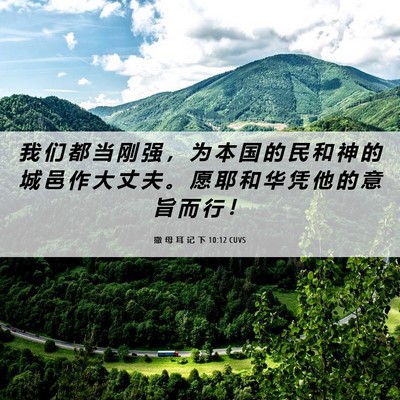Picture 06 - 撒 母 耳 记 下 10:12 CUVS - 我 们 都 当 刚 强 ， 为 本 国 的 民 - Bible Verse Picture