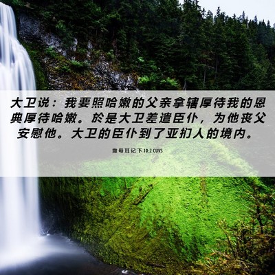 Picture 06 - 撒 母 耳 记 下 10:2 CUVS - 大 卫 说 ： 我 要 照 哈 嫩 的 父 亲 - Bible Verse Picture