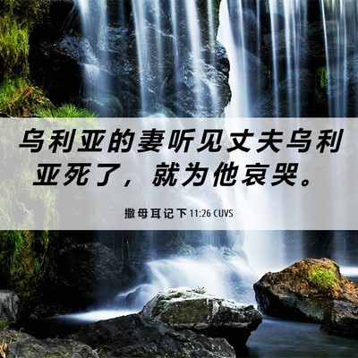 Picture 06 - 撒 母 耳 记 下 11:26 CUVS - 乌 利 亚 的 妻 听 见 丈 夫 乌 利 亚 - Bible Verse Picture